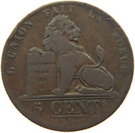 BELGIUM 5 CENTIMES 1837 Leopold I. (1831-1865) #s008 0003 - 5 Cents