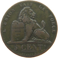 BELGIUM 5 CENTIMES 1837 Leopold I. (1831-1865) #s075 0695 - 5 Cents