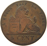 BELGIUM 5 CENTIMES 1837 Leopold I. (1831-1865) #s036 0201 - 5 Cent