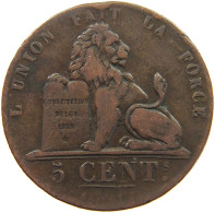 BELGIUM 5 CENTIMES 1837 Leopold I. (1831-1865) #c029 0025 - 5 Cent