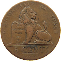 BELGIUM 5 CENTIMES 1833 Leopold I. (1831-1865) #s077 0213 - 5 Centimes