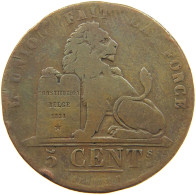 BELGIUM 5 CENTIMES 1837 Leopold I. (1831-1865) #a041 0461 - 5 Cents