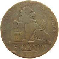 BELGIUM 5 CENTIMES 1837 Leopold I. (1831-1865) #a041 0461 - 5 Cent