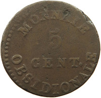 BELGIUM 5 CENTIMES 1814 ANTWERPEN OFF-CENTER #t061 0197 - 1790 United Belgian States