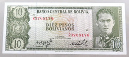 BOLIVIA 10 PESOS 1962  #alb049 0005 - Bolivië