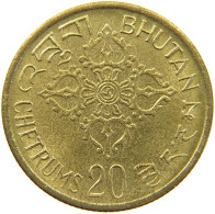 BHUTAN 20 CHETRUMS 1974  #s020 0355 - Bhutan