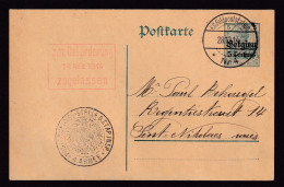 DDFF 049 -- Entier Germania Surchargé Belgien - Feldpoststation Nr 4 28/12/14 à ST NICOLAS - Censures Etapes 4è Armee - OC26/37 Etappengebied.