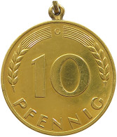 BRD 10 PFENNIG 1950 G GOLD PLATED #a039 0609 - 10 Pfennig
