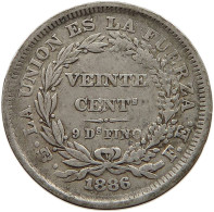 BOLIVIA 20 CENTAVOS 1886 FE  #t063 0301 - Bolivië