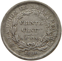 BOLIVIA 20 CENTAVOS 1886 FE  #t063 0301 - Bolivia