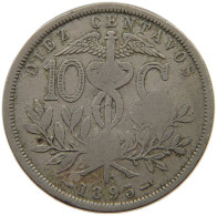 BOLIVIA 10 CENTAVOS 1895 CHOP MARKS COUNTERMARKED #t060 0349 - Bolivia