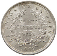 BOLIVIA 20 CENTAVOS 1909 H  #t060 0229 - Bolivia