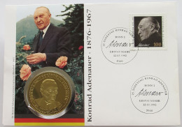 BRD NUMISBRIEF / STATIONERY MEDAILLE 1992 KONRAD ADENAUER #ns01 0071 - Andere & Zonder Classificatie