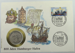 BRD NUMISBRIEF / STATIONERY MEDAILLE  800 JAHRE HAMBURGER HAFEN #ns02 0139 - Andere & Zonder Classificatie