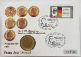 BRD NUMISBRIEF / STATIONERY 2 MARK 1990 STRAUSS #ns01 0035 - Other & Unclassified