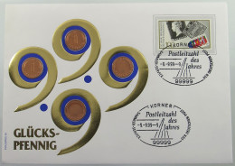 BRD NUMISBRIEF / STATIONERY 4X PFENNIG  4x PFENNIG (1950,1988) GLÜCKSPFENNIG #ns02 0167 - Otros & Sin Clasificación