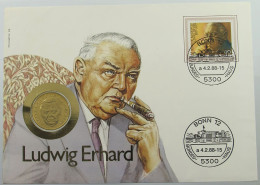 BRD NUMISBRIEF / STATIONERY 2 MARK 1988 F LUDWIG ERHARD #ns02 0185 - Andere & Zonder Classificatie
