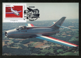 FRANCE (2023) Carte Maximum Card - 70 Ans De La Patrouille De France Avion Airplane Aircraft Mystère IV (1957-1964) - 2020-…