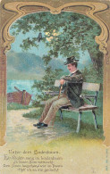 Delcampe - Man Under The Linden Tree Series Embossed Postcard - Männer
