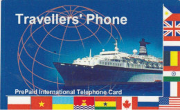 Netherlands, NL-PRE-WDC-0001A, Traveller's Phone - Passenger Ship, Flags, 2  Scans.   Also Belgium - Otros & Sin Clasificación