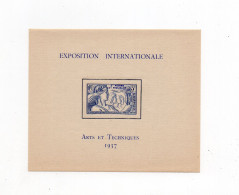 !!! ST PIERRE ET MIQUELON : BLOC FEUILLET N° 1 EXPOSITION INTERNATIONALE - ARTS & TECHNIQUES 1937 NEUF ** - Hojas Y Bloques