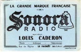 BUVARD   SONORA  RADIO  LOUIS CANDERON    -  PUBLICITE  LE FAOUET - R