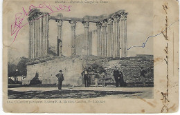 EVORA   ( Portugal ) Ruinas Do Templo De Diana ( CP De Evora Vers Nimes France 1915 Tarif Imprimé ) - Evora