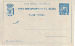 CARTE POSTALE  ETAT INDEP. DU CONGO - Stamped Stationery