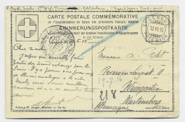 HELVETIA SUISSE CARTE POSTALE PRISONNIERS FRANCAIS MALADES EN SUISSE OBL ST CERGUE 13.VI.1916 TO GERMANY - Abstempelungen