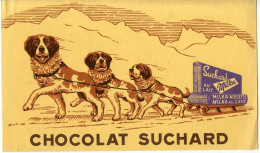 BUVARD    CHOCOLAT  SUCHARD   MILKA   -  TRES BELLE ILLUSTRATION CHIENS DE TRAINEAU - Chocolat