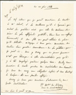 ANCIENNE LETTRE DE DE BIRON DATE 1821 VUE LOUIS LE GRAND N°106 - Personaggi Storici