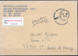 Lettre Recommandée De Nelle Calédonie, Nouméa 6-I0 I995 Pour St Seurin De Bourg - Storia Postale