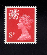 1788672079 1974  SCOTT WMMH10  GIBBONS W25  (XX) POSTFRIS MINT NEVER HINGED   - QUEEN ELIZABETH II - TWO  BANDS - Galles