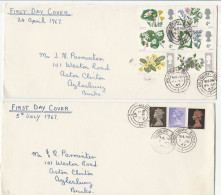 2  1967 FDC  AYLESBURY CDS Flowers & Definitives  Fdc GB Stamps Cover - 1952-1971 Pre-Decimal Issues