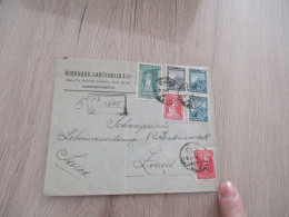 Lettre Turquie Constantinople Gantenbein 6tp Dont Un Surchargé  Pour Zurich Suisse 1923 En Recommandé Flamme Au Dos - Covers & Documents