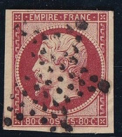 France N°17Ac - Carmin Foncé Sur Paille - Oblitéré - TB - 1853-1860 Napoléon III.