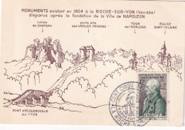 France Journée Du Timbre 1954 - La Roche Sur Yon - Storia Postale