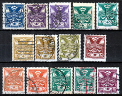 ⁕ Czechoslovakia 1920 ⁕ Homing Pigeon Mi.162-169 ⁕ 14v Used / Shades - Unused Stamps