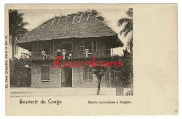 Belgisch Congo Belge CPA RARE Zeldzaam Maison Europeene A Bangala Animee Colonial House - Congo Belge