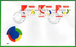 Danmark Denmark / 1995 / ATM 2-4 / Segmente / Official FDC / Automatenmarken Vending Machine Stamps Frama - Machine Labels [ATM]