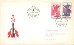 TCHECOSLOVAQUIE LETTRE FDC POUR LA FRANCE 1977 - Storia Postale