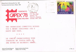 52499. Tarjeta TORONTO (Canada) 1977.  Christmas, Navidad CAPEX 78. Otawa  Electric Railway - Briefe U. Dokumente