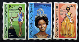 Trinite ** N° 377 à 379 - Misse Univers 1977 - Trinité & Tobago (1962-...)