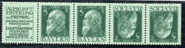 2080. GERMANY, BAVARIA 1911 #77 5 PF. PRINCE.FREDME ADV. LABEL AND TETE-BECHE MNH STRIP FROM BOOKLET PANE. - Neufs