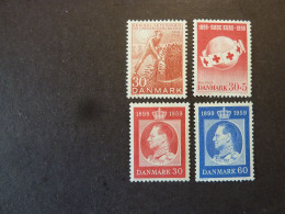 DANEMARK, Année 1957-59, YT N° 377-378-380-383 Neufs MH* - Neufs