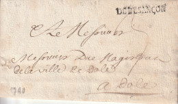 France Marque Postale Avec Correspondance De BESANCON 1740 - ....-1700: Precursores