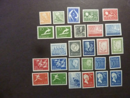 SUEDE, Années 1948 à 1958, Lot De 27 Timbres Neufs MH* Tous Différents, Cote 20.05 EUR, YT N° : Voir Description - Unused Stamps