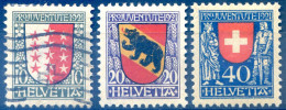 Suisse N°185 à 187 Neuf* Et Oblitérés - (F253) - Oblitérés