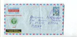 GHANA - Aérogramme C550 Fleur Oblitéré Pour La France - Pub Western Union / Banque Pour Développement De L'Agriculture - Ghana (1957-...)