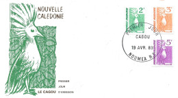 FDC  LE CAGOU 2 . 3 . 5 FRS 19 AVRIL 1989 NOUMEA  RP - Covers & Documents